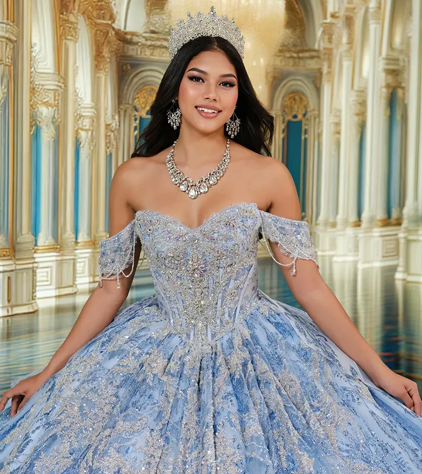 Model wearing a quinceanera dress by Princesa by Ariana Vara, desktop