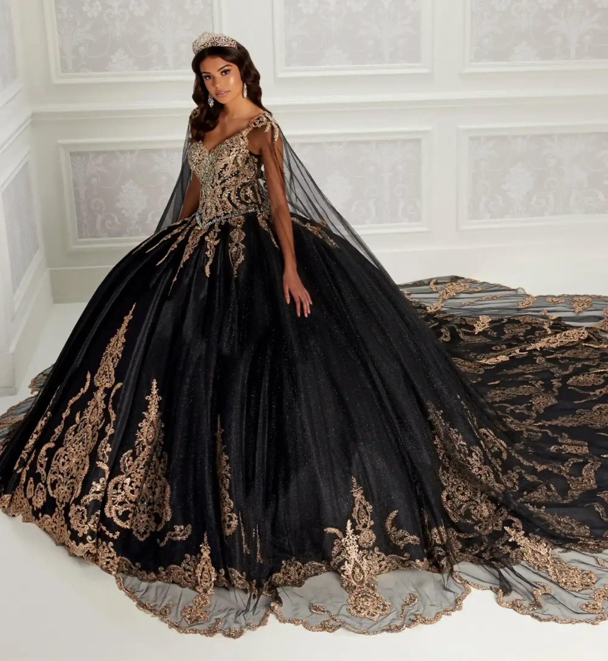El Encanto del Negro: Vestidos Modernos de Quinceañera para una Celebración Única Desktop Image