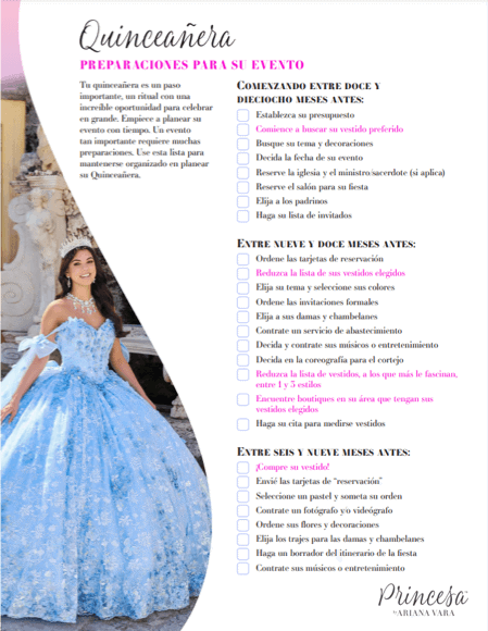 Lista de Planes Para Tu Quinceañera Gratis